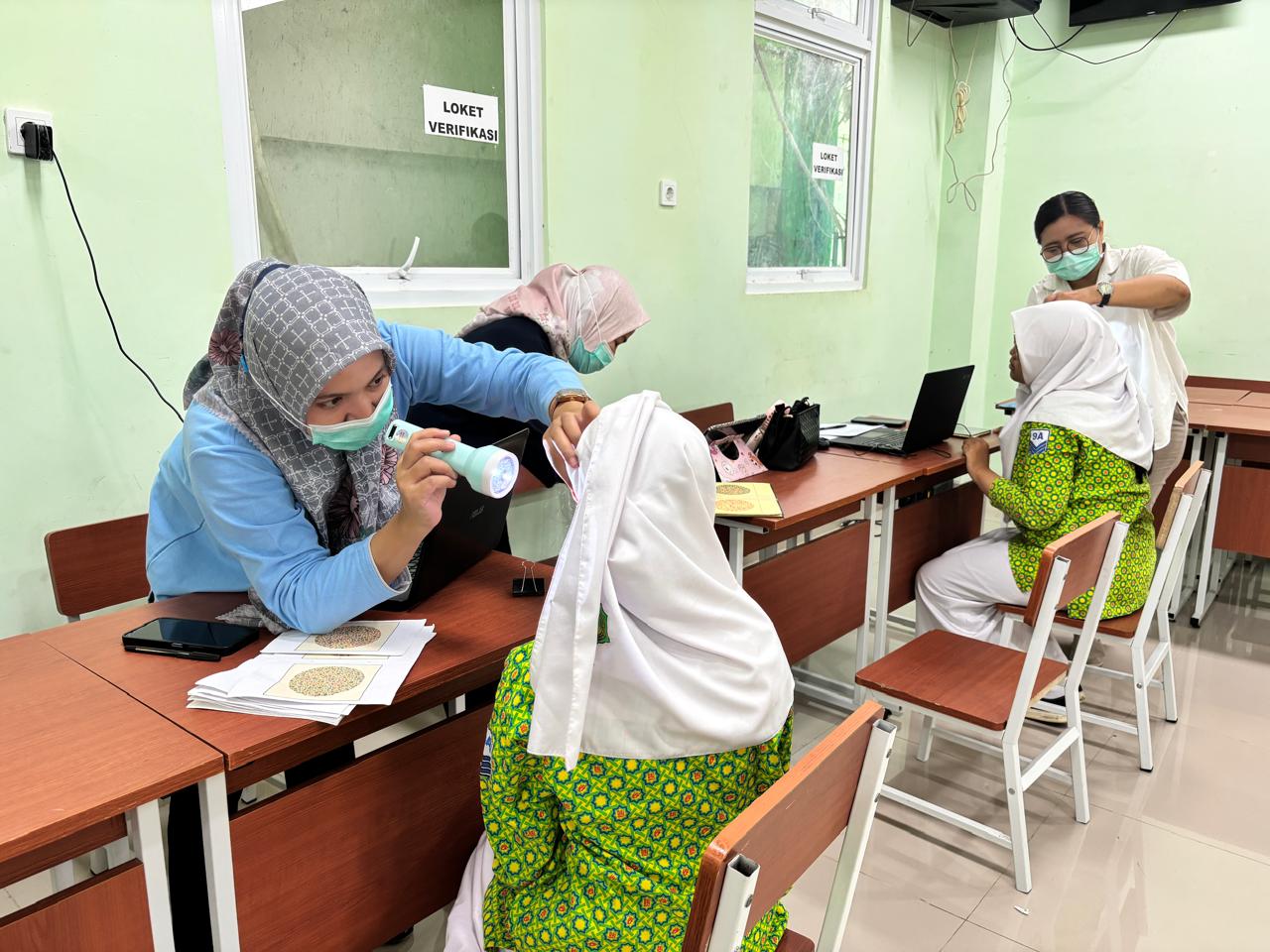Hari Ketiga CKG, Murid Kelas IX MTsN 9 Bantul Jalani Pemeriksaan Kesehatan Gratis